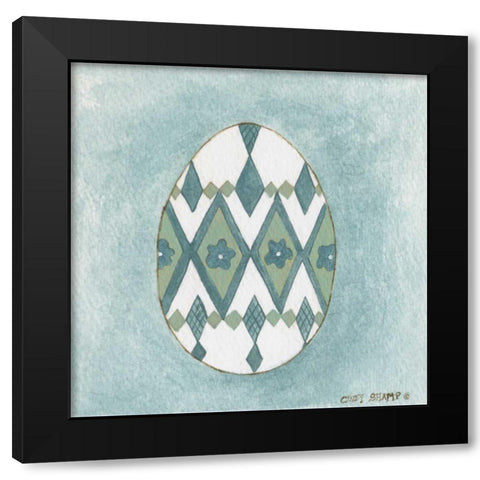 Easter Egg Black Modern Wood Framed Art Print with Double Matting by Shamp, Cindy
