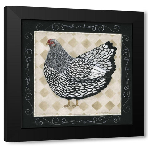 Rooster and Hen II Black Modern Wood Framed Art Print by Shamp, Cindy