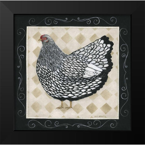 Rooster and Hen II Black Modern Wood Framed Art Print by Shamp, Cindy