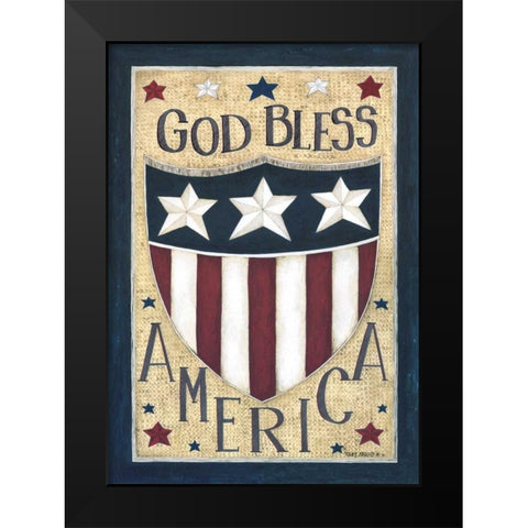 God Bless America Black Modern Wood Framed Art Print by Shamp, Cindy