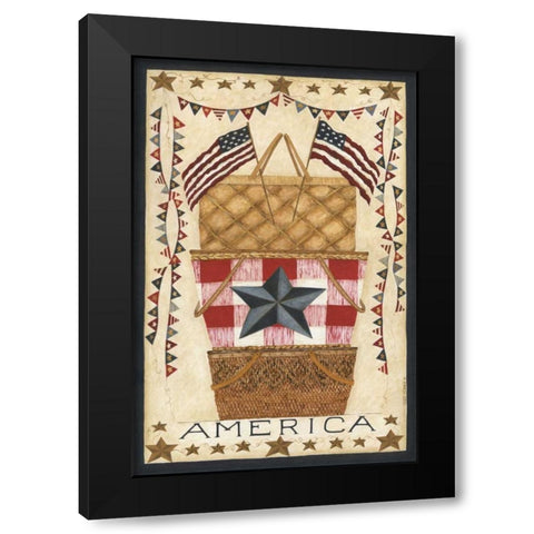 Barn Star America Black Modern Wood Framed Art Print with Double Matting by Shamp, Cindy