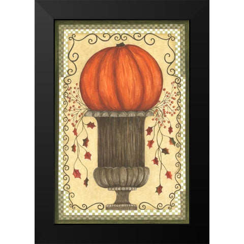 Put That Pumpkin on a Pedestal Black Modern Wood Framed Art Print by Shamp, Cindy