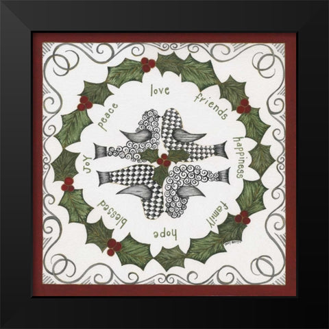Wreath Black Modern Wood Framed Art Print by Shamp, Cindy