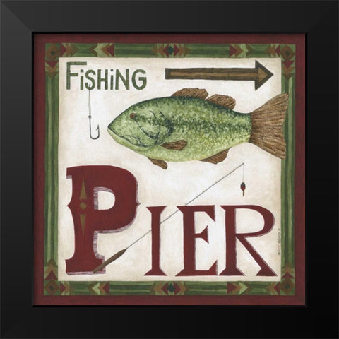 Fishing Pier Black Modern Wood Framed Art Print by Shamp, Cindy