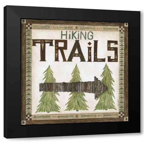 Hiking Trails Black Modern Wood Framed Art Print by Shamp, Cindy