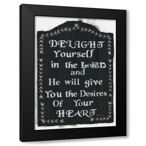 Delight Yourself Black Modern Wood Framed Art Print by Shamp, Cindy