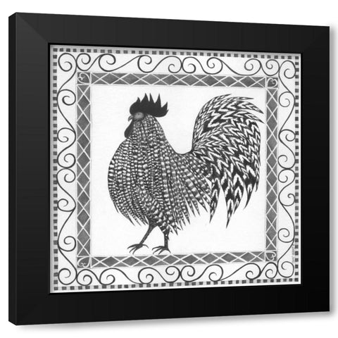 BandW Rooster II Black Modern Wood Framed Art Print by Shamp, Cindy
