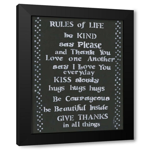 Rules of Life Black Modern Wood Framed Art Print with Double Matting by Shamp, Cindy