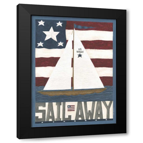 Sail Away Black Modern Wood Framed Art Print with Double Matting by Shamp, Cindy