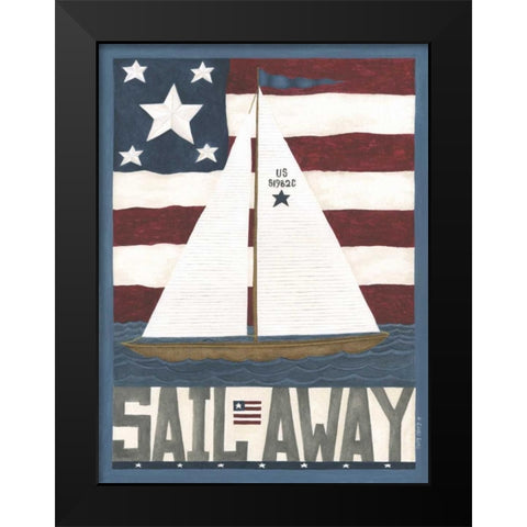 Sail Away Black Modern Wood Framed Art Print by Shamp, Cindy