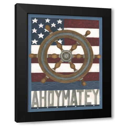 Ahoy Matey Black Modern Wood Framed Art Print by Shamp, Cindy
