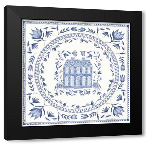 Country Blues Plate I Black Modern Wood Framed Art Print with Double Matting by Shamp, Cindy