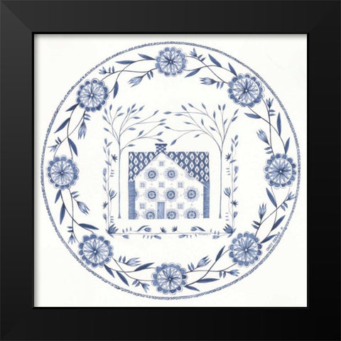 Country Blues Plate III Black Modern Wood Framed Art Print by Shamp, Cindy