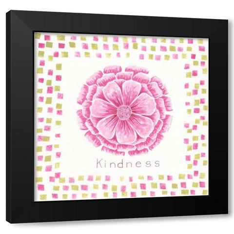 Kindness Flower Black Modern Wood Framed Art Print by Shamp, Cindy