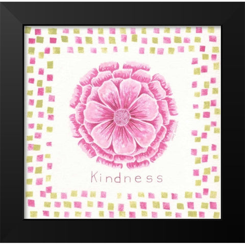 Kindness Flower Black Modern Wood Framed Art Print by Shamp, Cindy