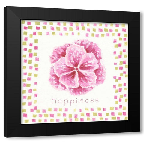 Happiness Flower Black Modern Wood Framed Art Print with Double Matting by Shamp, Cindy