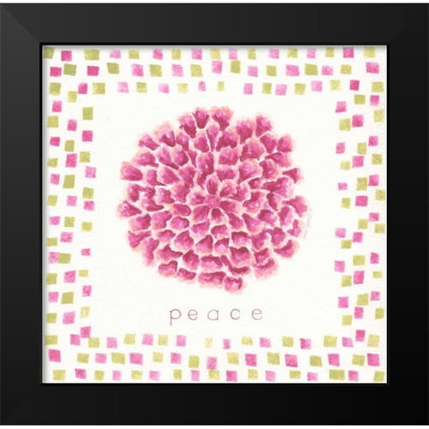 Peace Flower Black Modern Wood Framed Art Print by Shamp, Cindy
