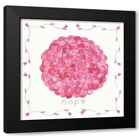 Hope Flower Black Modern Wood Framed Art Print by Shamp, Cindy