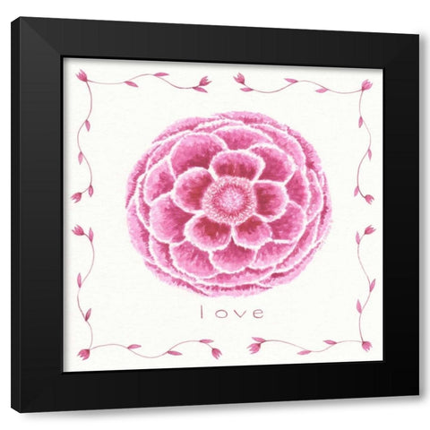 Love Flower Black Modern Wood Framed Art Print with Double Matting by Shamp, Cindy