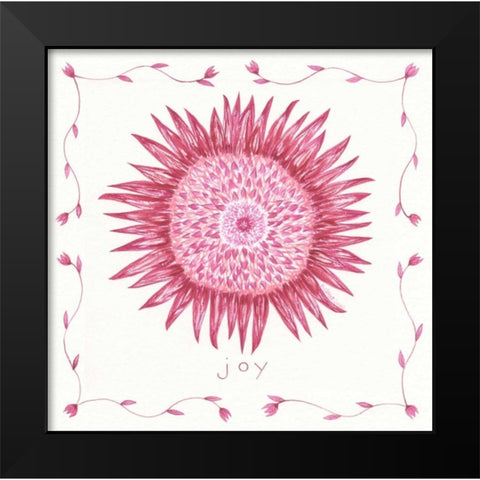 Joy Flower Black Modern Wood Framed Art Print by Shamp, Cindy