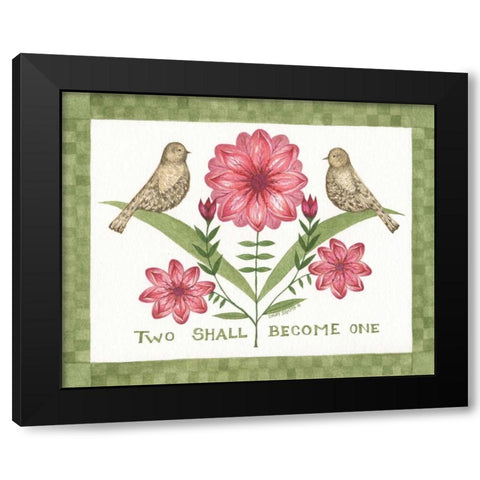 Two Shall Become Black Modern Wood Framed Art Print by Shamp, Cindy