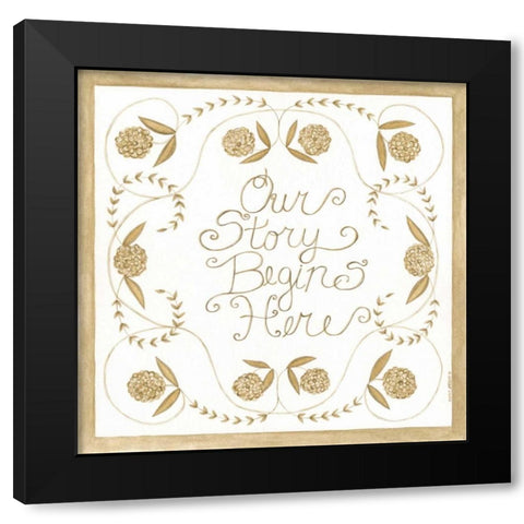 Our Story Black Modern Wood Framed Art Print with Double Matting by Shamp, Cindy
