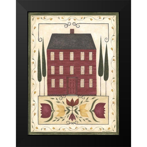 Red House Black Modern Wood Framed Art Print by Shamp, Cindy