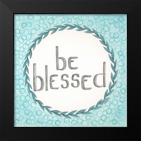 Be Blessed Swirls Black Modern Wood Framed Art Print by Shamp, Cindy