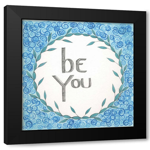 Be You Swirls Black Modern Wood Framed Art Print with Double Matting by Shamp, Cindy