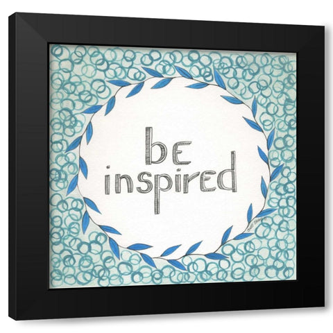 Be Inspired Swirls Black Modern Wood Framed Art Print with Double Matting by Shamp, Cindy