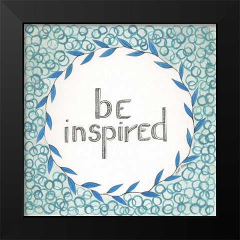 Be Inspired Swirls Black Modern Wood Framed Art Print by Shamp, Cindy