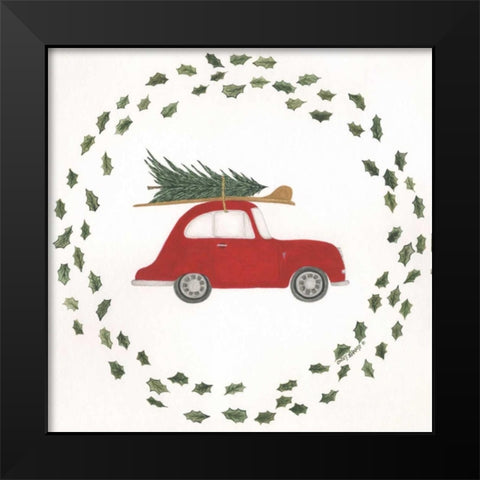 Surf the Holidays Black Modern Wood Framed Art Print by Shamp, Cindy