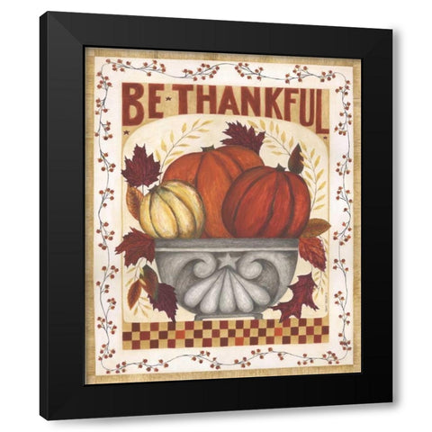 Be Thankful Black Modern Wood Framed Art Print by Shamp, Cindy