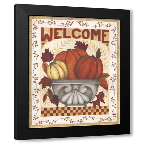 Welcome Black Modern Wood Framed Art Print with Double Matting by Shamp, Cindy
