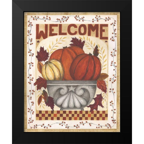 Welcome Black Modern Wood Framed Art Print by Shamp, Cindy