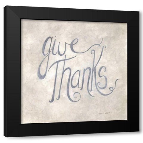 Give Thanks Black Modern Wood Framed Art Print by Shamp, Cindy