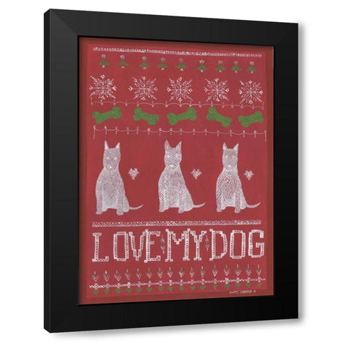 Love My Dog Black Modern Wood Framed Art Print by Shamp, Cindy
