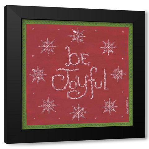 Be Joyful Black Modern Wood Framed Art Print with Double Matting by Shamp, Cindy