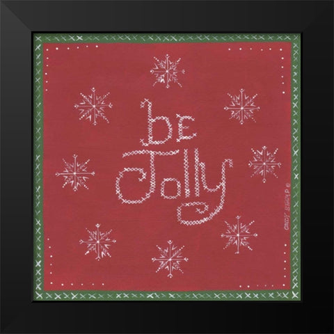 Be Jolly Black Modern Wood Framed Art Print by Shamp, Cindy