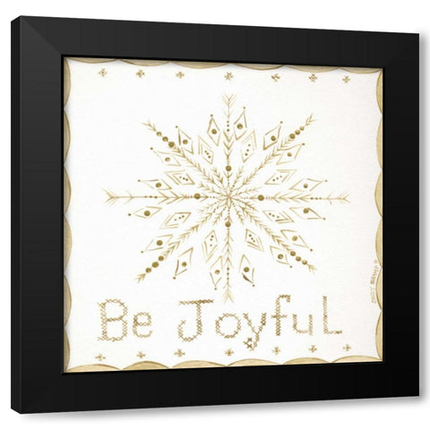 Be Joyful Black Modern Wood Framed Art Print with Double Matting by Shamp, Cindy