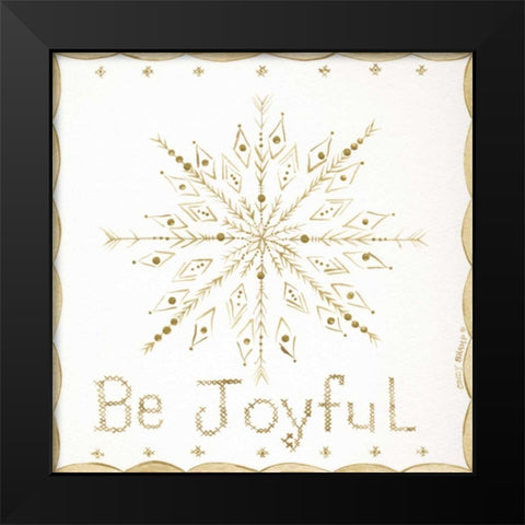 Be Joyful Black Modern Wood Framed Art Print by Shamp, Cindy