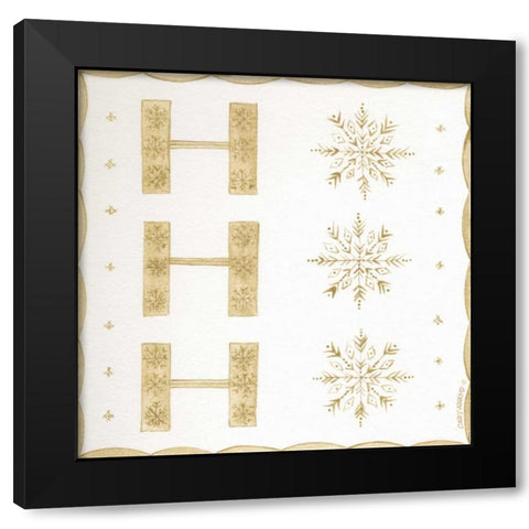 Ho Ho Ho Black Modern Wood Framed Art Print by Shamp, Cindy