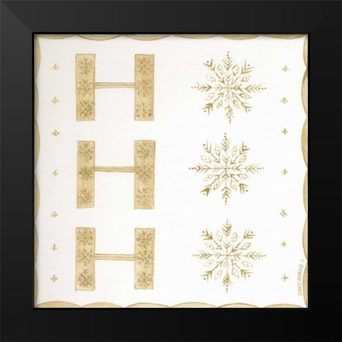 Ho Ho Ho Black Modern Wood Framed Art Print by Shamp, Cindy