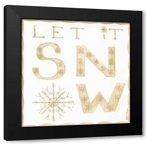 Let It Snow Black Modern Wood Framed Art Print with Double Matting by Shamp, Cindy