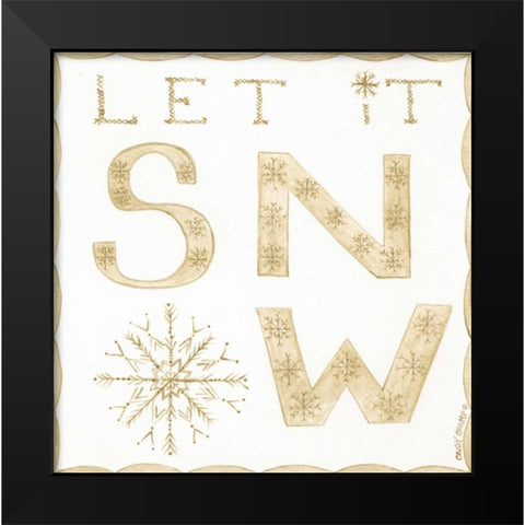 Let It Snow Black Modern Wood Framed Art Print by Shamp, Cindy