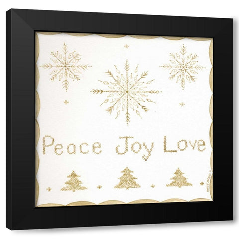 Peace, Joy, Love Black Modern Wood Framed Art Print by Shamp, Cindy