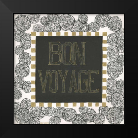 Bon Voyage Black Modern Wood Framed Art Print by Shamp, Cindy