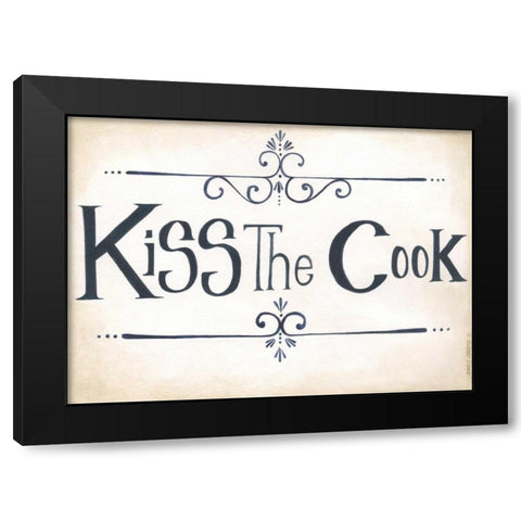Kiss the Cook Black Modern Wood Framed Art Print by Shamp, Cindy