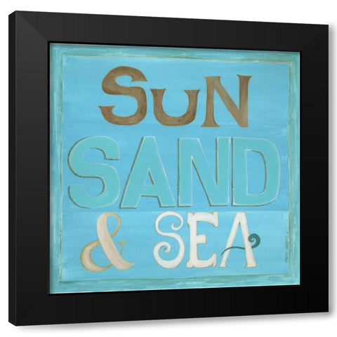 Sun, Sand and Sea Black Modern Wood Framed Art Print with Double Matting by Shamp, Cindy