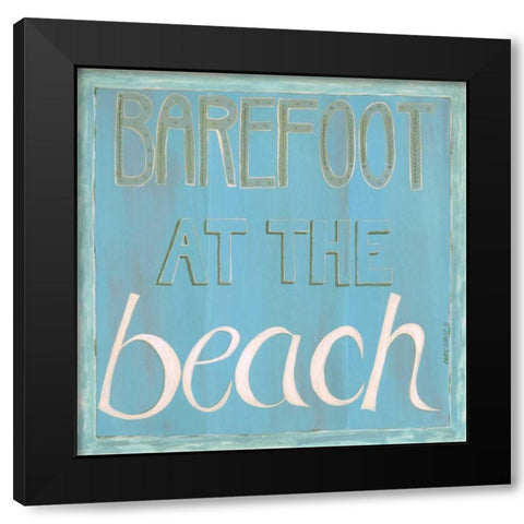 Barefoot at the Beach Black Modern Wood Framed Art Print by Shamp, Cindy